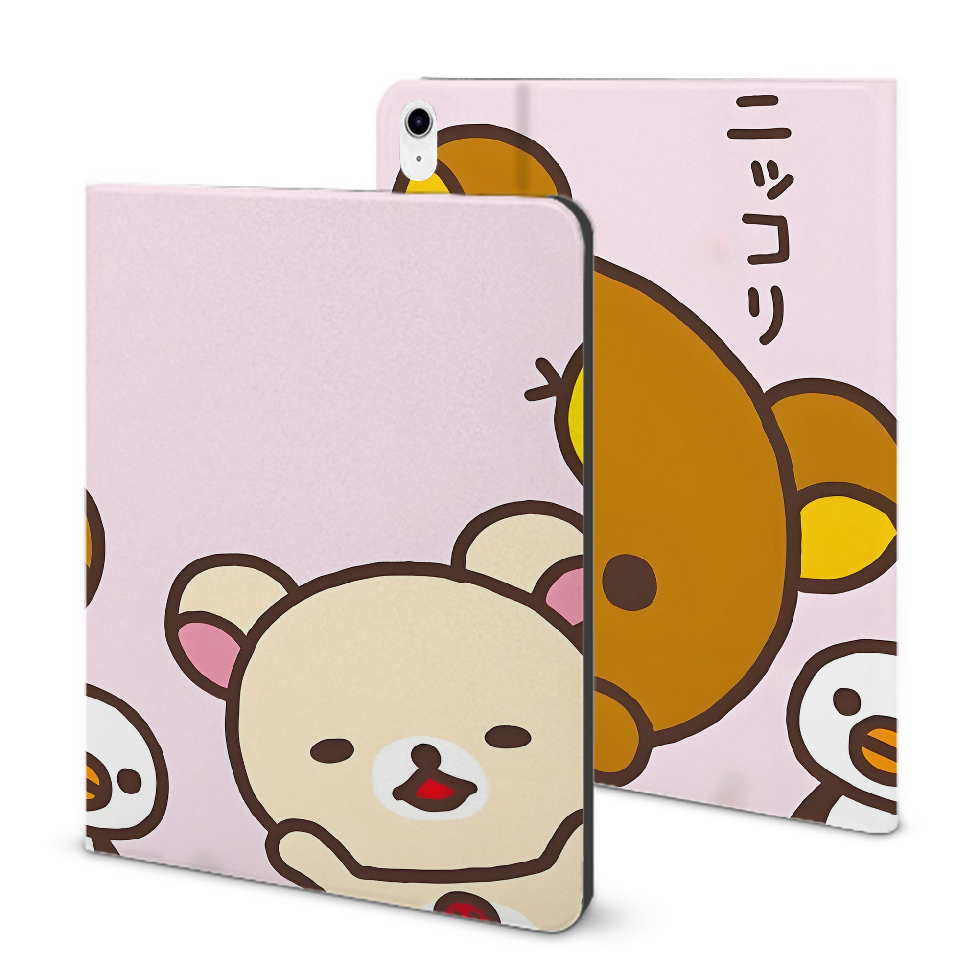 （画像用） リラックマ リラックマ キイロイトリ Rilakkuma Korilakkuma Kiiroitori IPad ケース ブック型 PUレザー TPU 耐衝撃 軽量 薄型 ペン収納なし 全面保護 IPad 各モデル対応